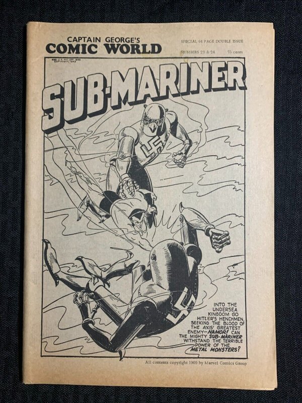 1969 Captain George's Comic World Sub-Mariner #23724 FN 6.0 (1969), raw comic book in FN 6.0 condition — front cover