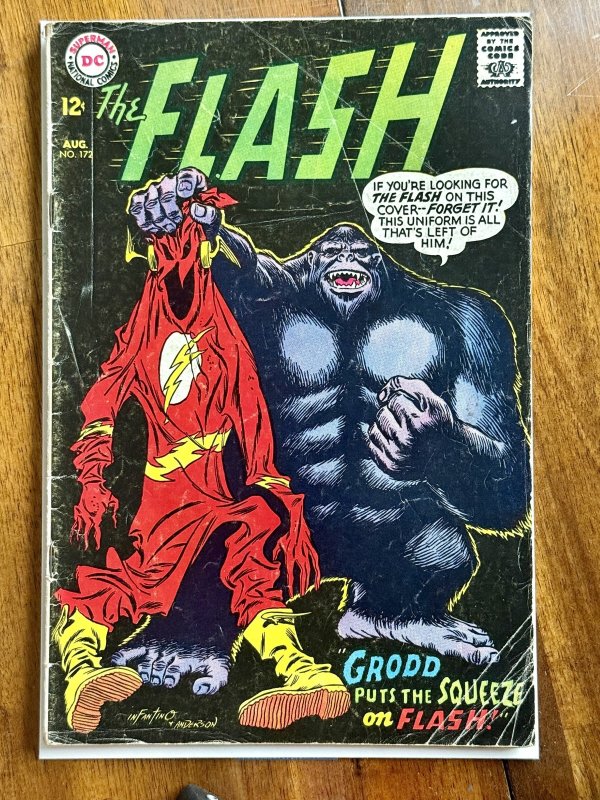 The Flash #172 (DC Comics, 1967), raw comic book in GD+ 2.5 condition — front cover
