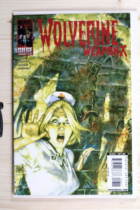 Wolverine: Weapon X #8 (Marvel Comics, 2010), raw comic book in VF/NM 9.0 condition — front cover