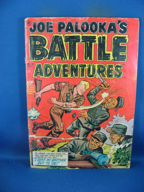 Joe Palooka Battle Adventures #68 (Harvey Comics, 1952), raw comic book in VG condition — front cover