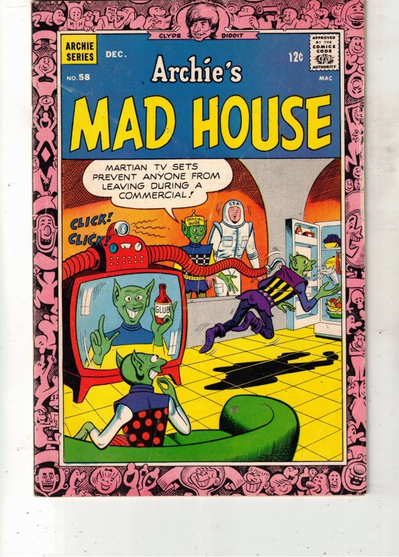 Archie's Madhouse #58 (1967), raw comic book in FN condition — front cover