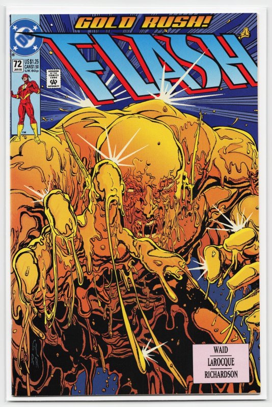 The Flash #72 (DC Comics, 1993), raw, ungraded comic book — front cover