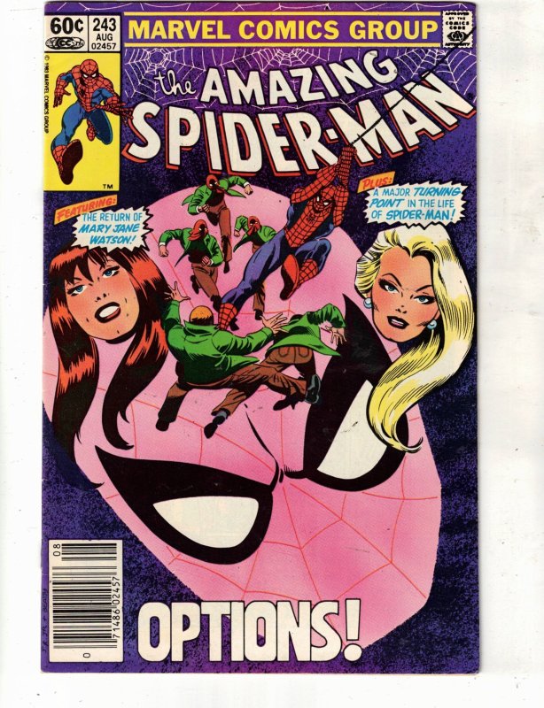 The Amazing Spider-Man #243 (Marvel Comics, 1983), raw comic book in NM condition — front cover
