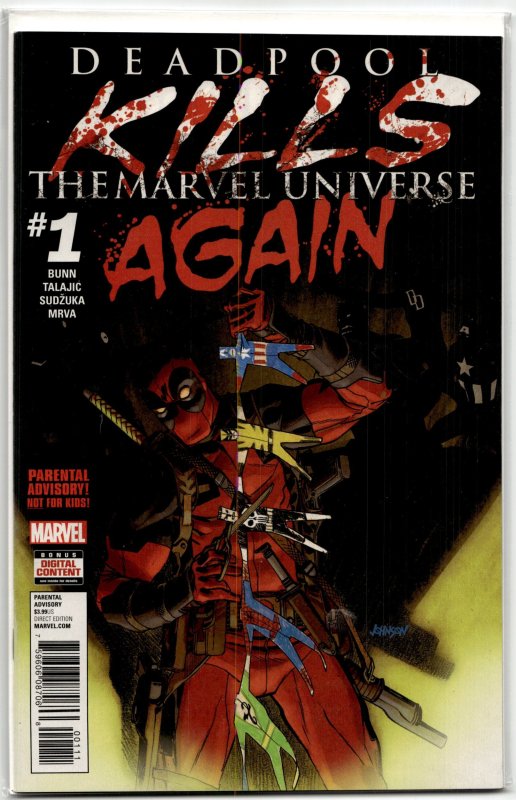 Deadpool Kills the Marvel Universe Again #1 (Marvel Comics, 2017), raw, ungraded comic book — front cover