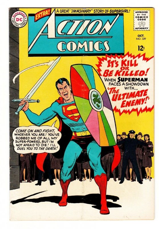 Action Comics #329 (DC Comics, 1965), raw comic book in FN+ condition — front cover