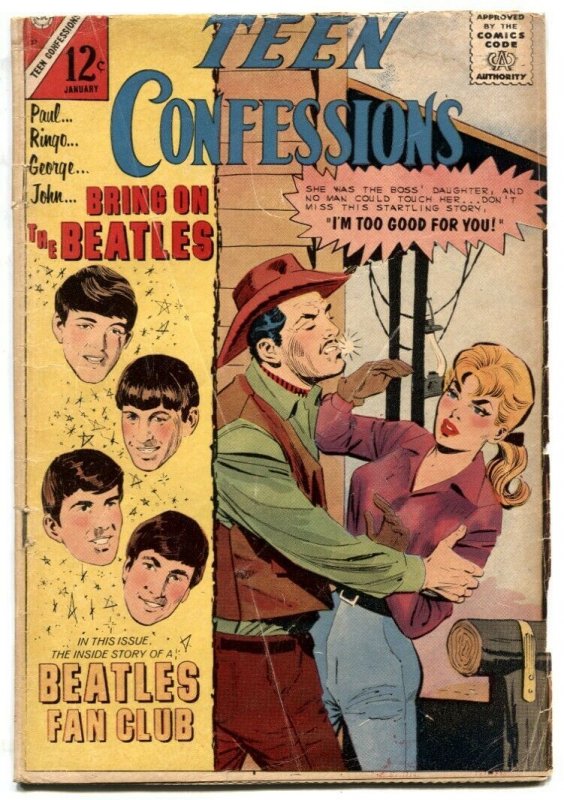 Teen Confessions #37 (Charlton Comics, 1965), raw comic book in VG condition — front cover