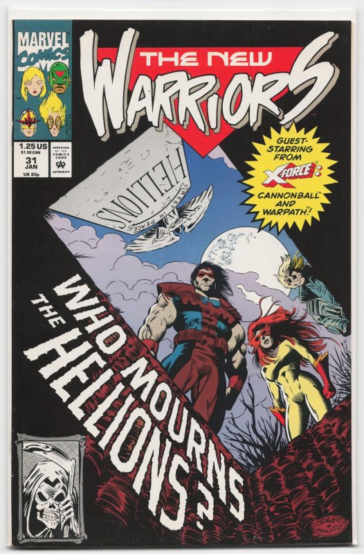 The New Warriors #31 (Marvel Comics, 1993), raw, ungraded comic book — front cover