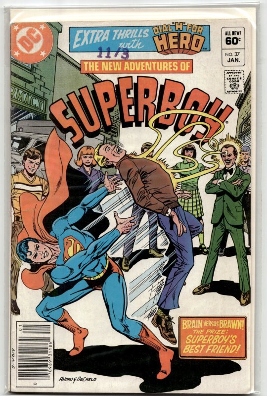 The New Adventures of Superboy #37 (DC Comics, 1983), raw, ungraded comic book — front cover