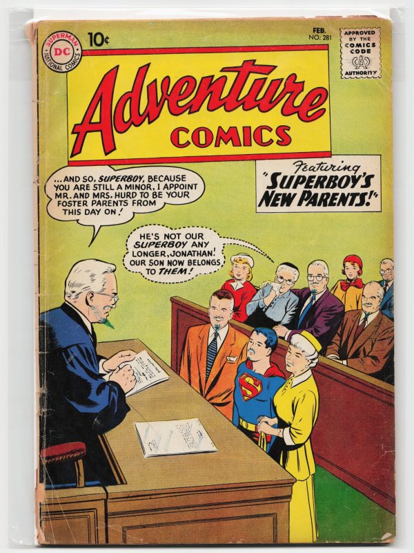 Adventure Comics #281 (DC Comics, 1961), raw, ungraded comic book — front cover