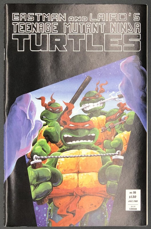 Teenage Mutant Ninja Turtles #16 (Mirage Studios, 1988), raw comic book in VF/NM condition — front cover