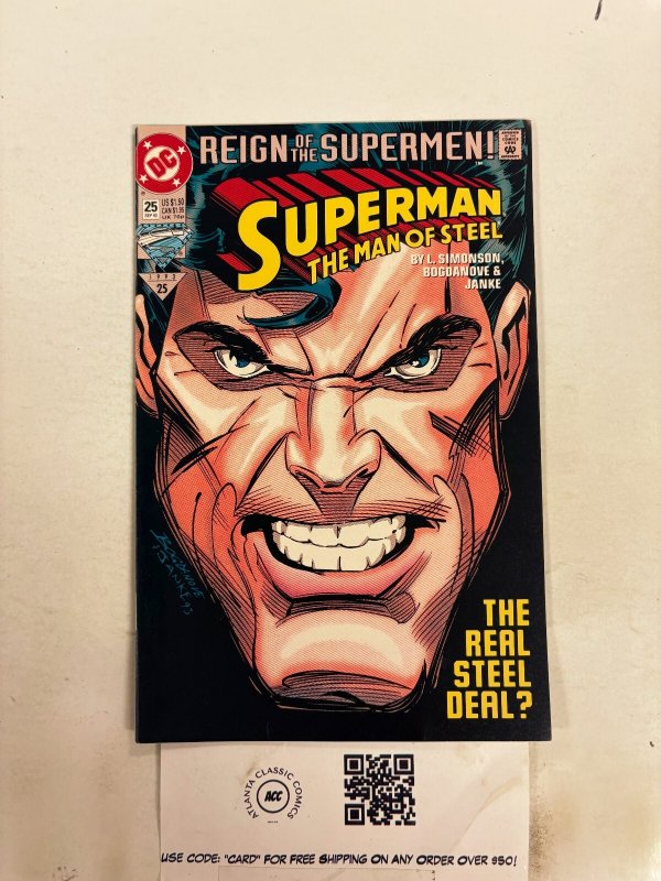 Superman Man of Steel #25 (DC Comics), raw comic book in NM condition — front cover