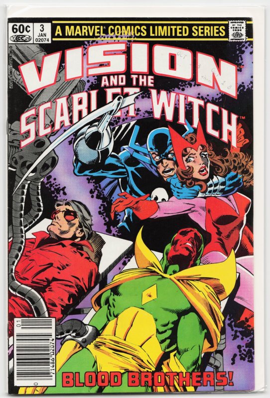 Vision and the Scarlet Witch #3 (Marvel Comics, 1983), raw, ungraded comic book — front cover