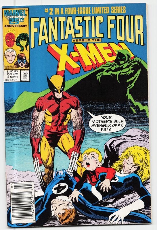 Fantastic Four vs. X-Men #2 (1987), raw, ungraded comic book — front cover