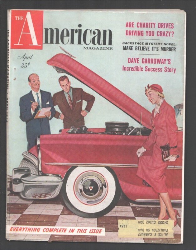 Pulp: American Magazine 4/1954-cover art by Bob Hilbert-Wyatt Blassingame Pu..., raw, ungraded comic book — front cover