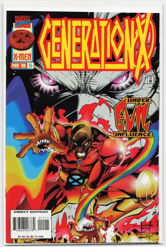 Generation X #15 (Marvel Comics, 1996), raw, ungraded comic book — front cover