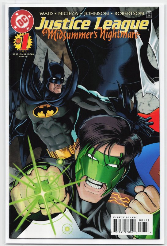 Justice League: A Midsummer's Nightmare #1 (DC Comics, 1996), raw, ungraded comic book — front cover