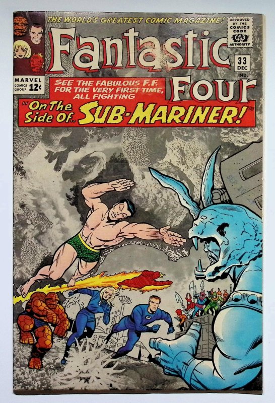 Fantastic Four #33 (Marvel Comics, 1964), raw, ungraded comic book — front cover