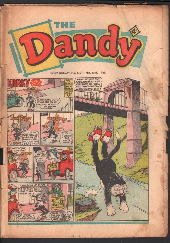 Dandy #1421 (1969), raw, ungraded comic book — front cover