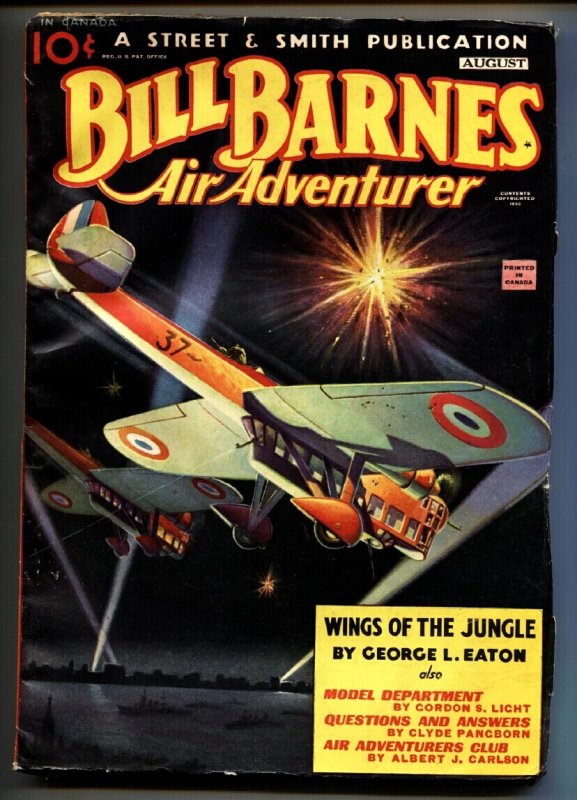 Pulp: Bill Barnes AIR Adventurer August 1935-Pulp Magazine-Canadian Variant-... (1935), raw, ungraded comic book — front cover