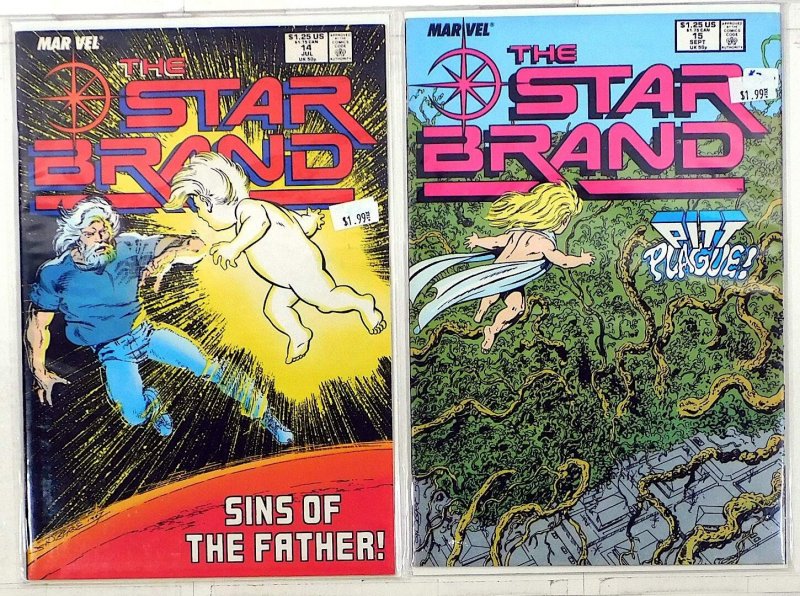 The Star Brand Lot of 2 #14, 15 (1988) Marvel Comics 1st Print Comic Books (Marvel Comics, 1988), raw, ungraded comic book — front cover