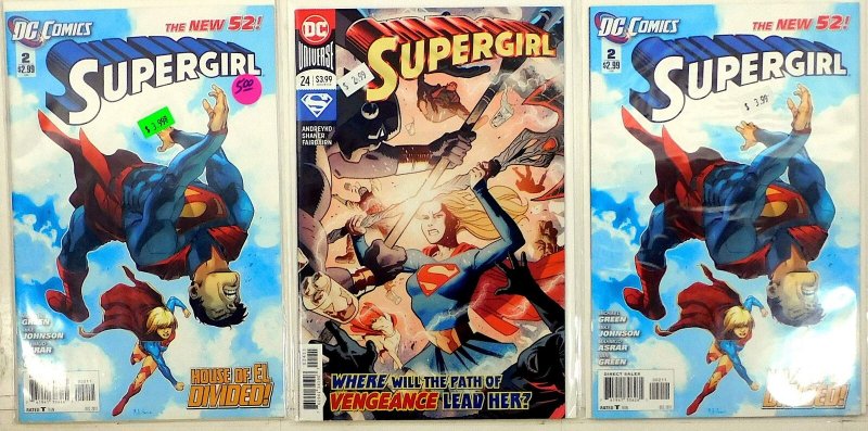 Supergirl Lot of 3 #2 x2, 24 (2011) DC Comics 1st Print Comic Books (DC Comics, 2011), raw, ungraded comic book — front cover