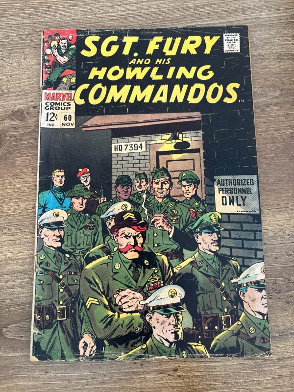Sgt. Fury & His Howling Commandos #60 (Marvel Comics), raw comic book in VG condition — front cover