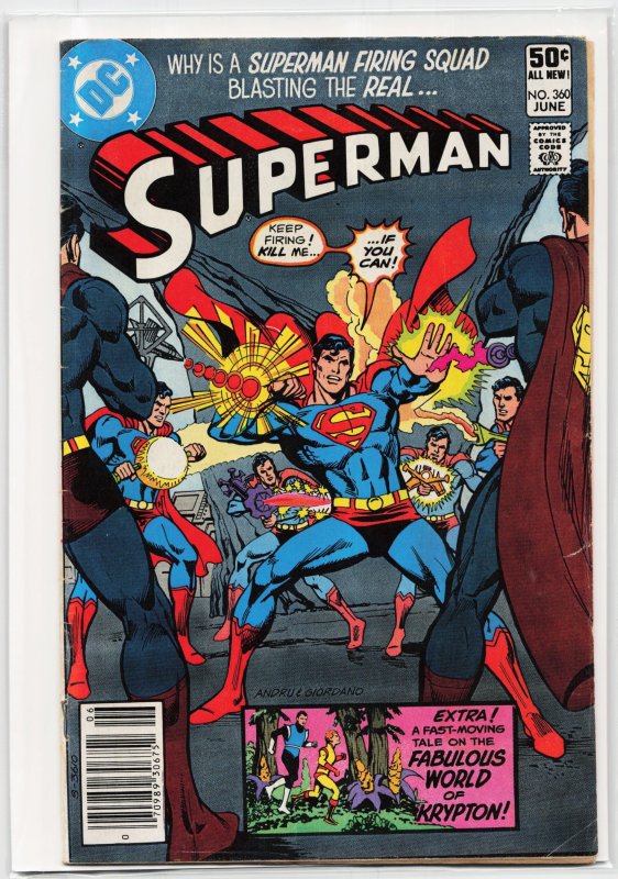 Superman #360 (DC Comics, 1981), raw, ungraded comic book — front cover