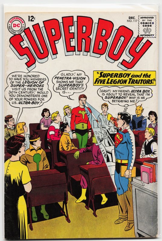 Superboy #117 (DC Comics, 1964), raw, ungraded comic book — front cover