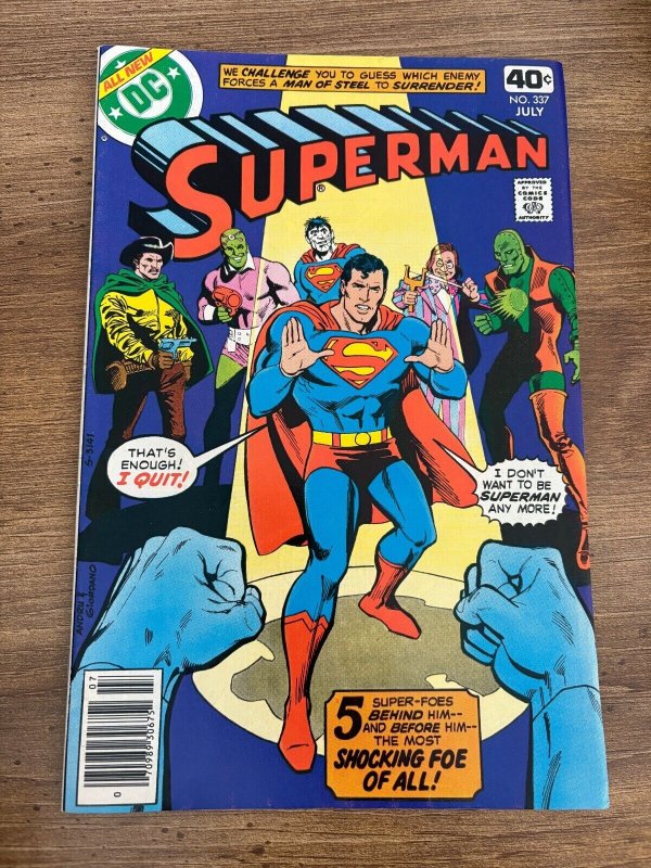 Superman #337 (DC Comics, 1978), raw comic book in NM- condition — front cover