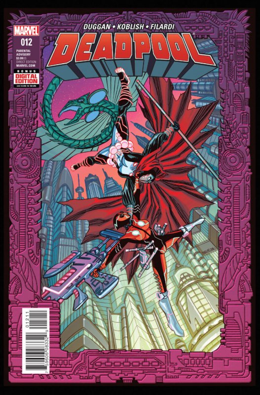 Deadpool #12 (Marvel Comics, 2015), raw comic book in VF/NM condition — front cover