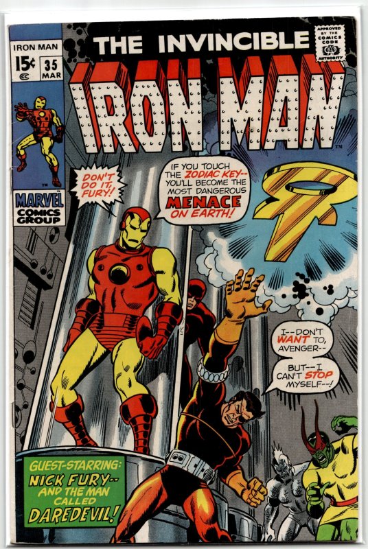 Iron Man #35 (Marvel Comics, 1971), raw, ungraded comic book — front cover