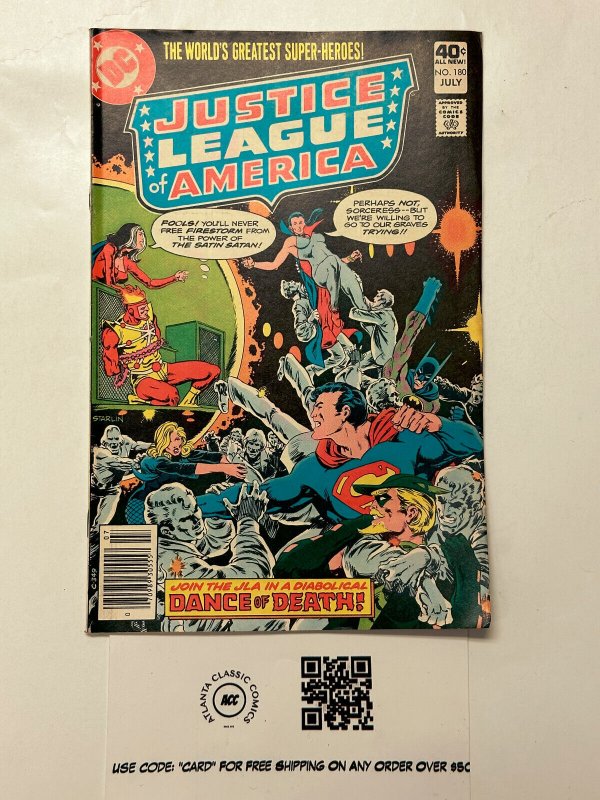 Justice League of America #180 (DC Comics, 1980), raw comic book in VF condition — front cover
