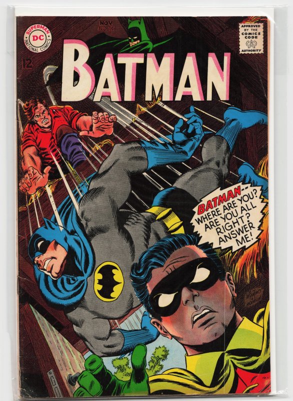 Batman #196 (DC Comics, 1967), raw, ungraded comic book — front cover