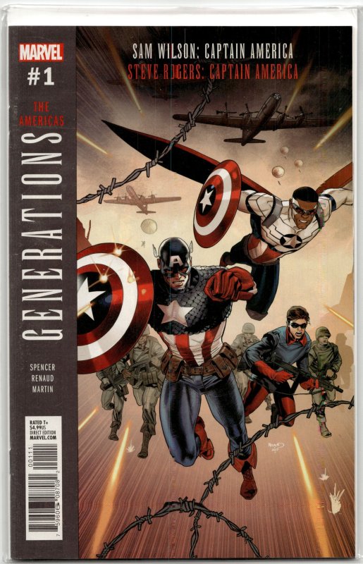 Generations: Sam Wilson: Captain America & Steve Rogers: Captain America (201... (Marvel Comics, 2017), raw, ungraded comic book — front cover
