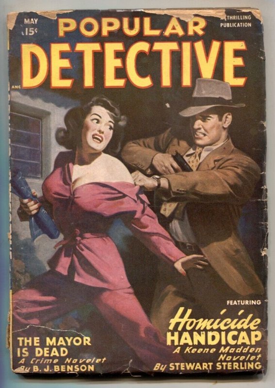 Pulp: Popular Detective Pulp May 1949- Headlight Cover- Homicide Handicap (1949), raw, ungraded comic book — front cover