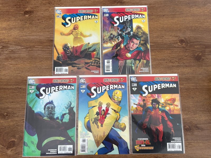 Lot of 5 Superman DC Comic Books # 686 687 688 689 690 NM 1st Prints 5 J440, raw comic book in NM condition — front cover