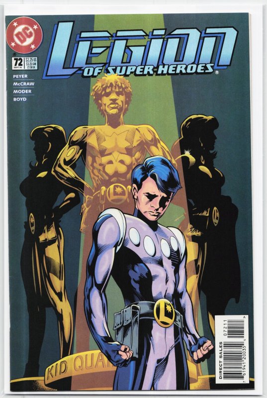 Legion of Super-Heroes #72 (DC Comics, 1995), raw, ungraded comic book — front cover