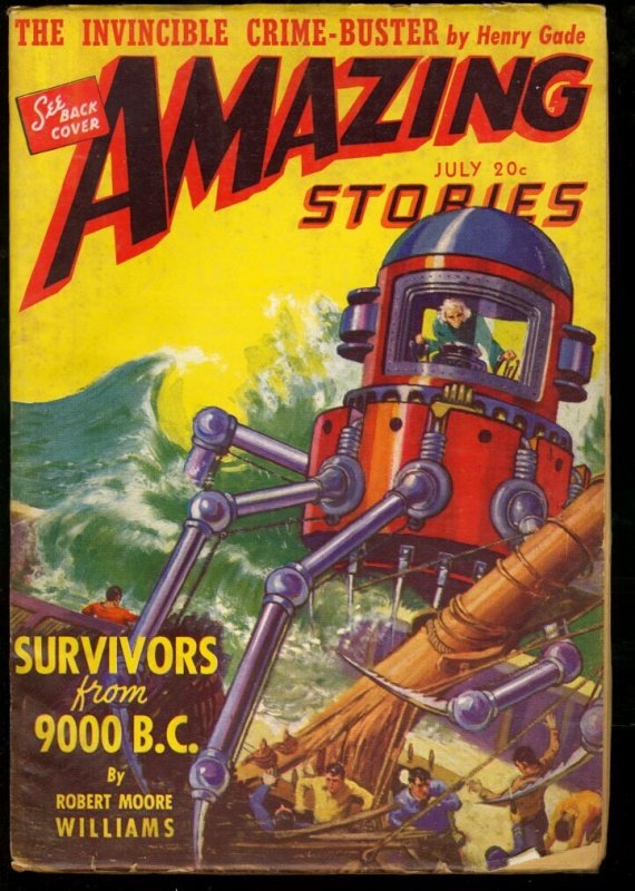 Pulp: Amazing Stories 1941 Jul-Cool Sci Fi Pulp FN (1941), raw comic book in FN condition — front cover