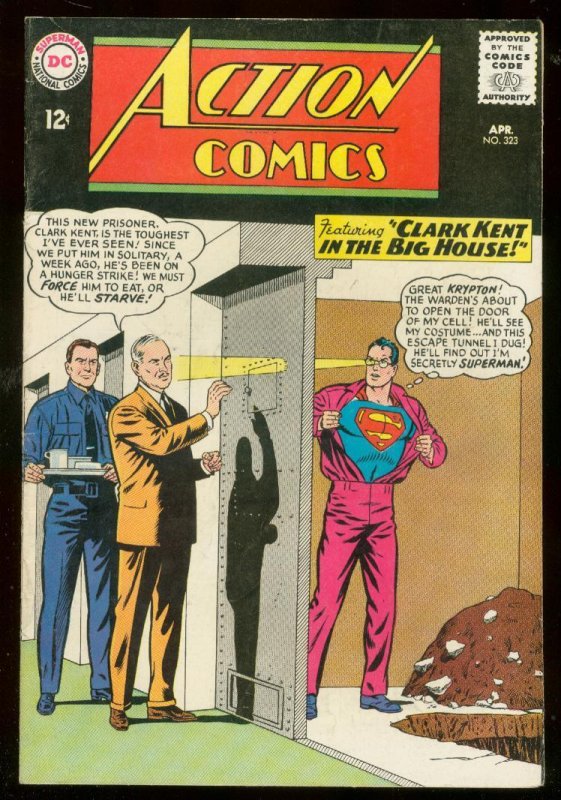 Action Comics #323 (DC Comics, 1965), raw comic book in FN condition — front cover