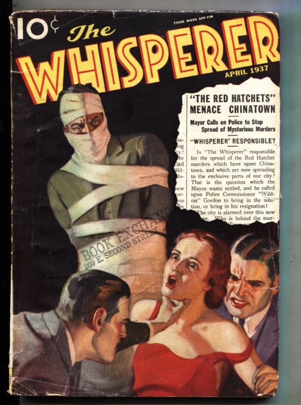 THE WHISPERER-Apr 1937-Clifford Goodrich-Rare Hero Pulp Magazine (1937), raw, ungraded comic book — front cover