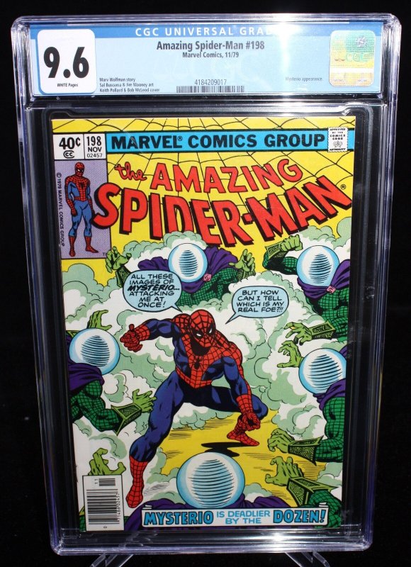 Amazing Spider-Man #198 (Marvel Comics, 1979), CGC 9.6 graded comic book, Universal Blue label — front cover in its holder