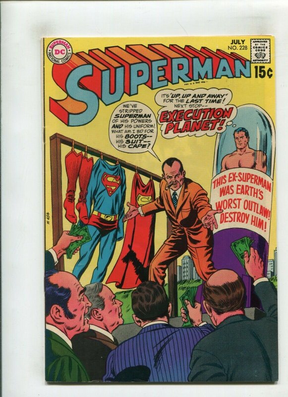 Superman #228 (DC Comics, 1970), raw comic book in 8.0 condition — front cover