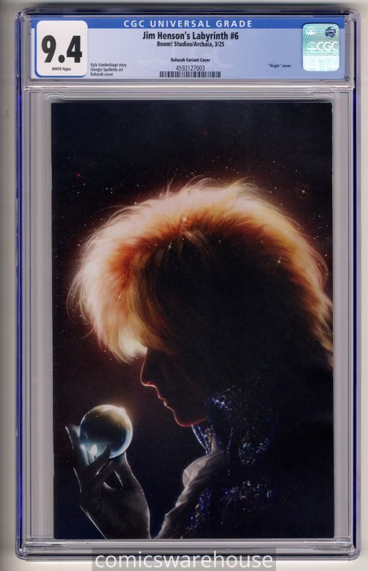 Jim Hensons Labyrinth #6 (Boom! Studios, 2025), CGC 9.4 graded comic book, Universal Blue label — front cover in its holder