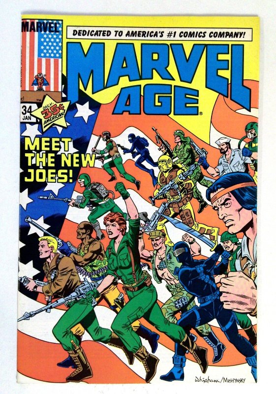 Marvel Age #34 (Marvel Comics, 1985), raw comic book in NM- condition — front cover