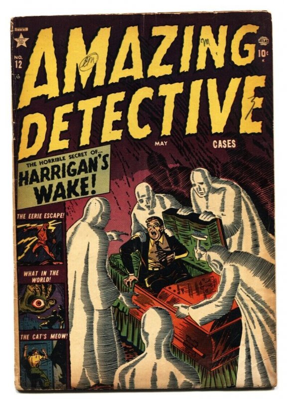 Amazing Detective Cases #12 (Atlas Comics, 1952), raw comic book in VG- condition — front cover
