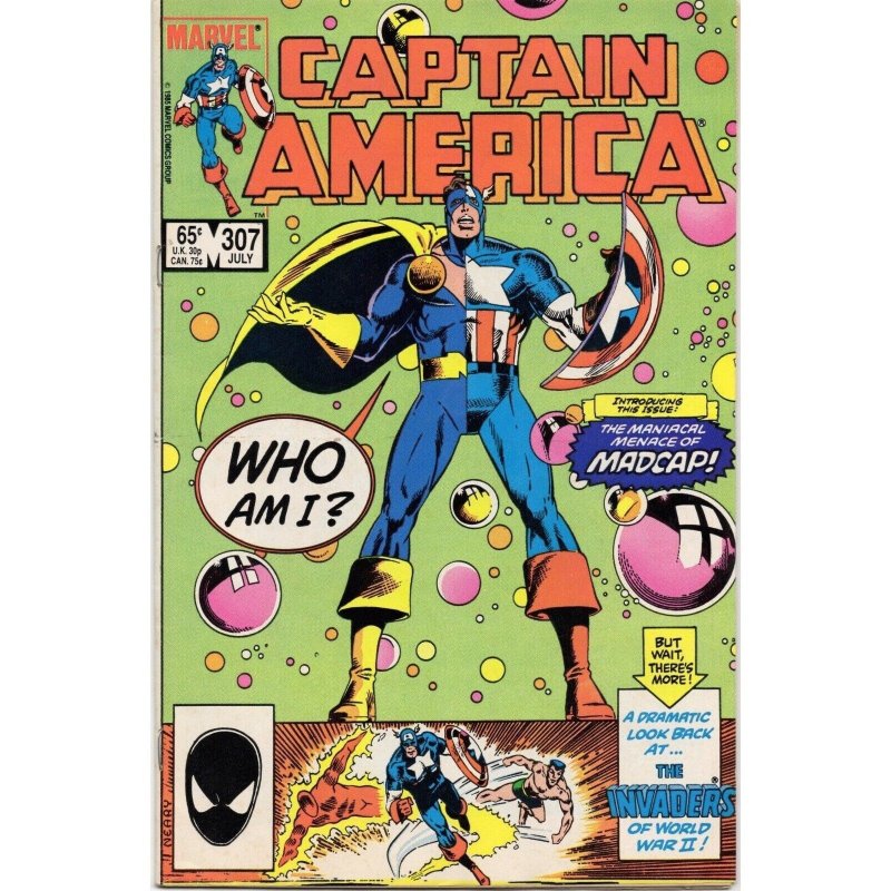Captain America #307 (Marvel Comics, 1985), raw comic book in VF 8.0 condition — front cover