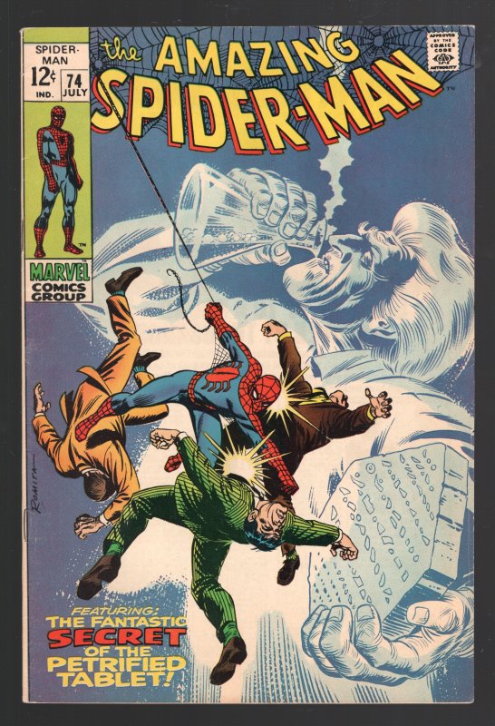 Amazing Spider-Man #74 (Marvel Comics, 2021), raw comic book in VF+ 8.5 condition — front cover