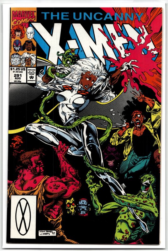 The Uncanny X-Men #291 (Marvel Comics, 1992), raw, ungraded comic book — front cover