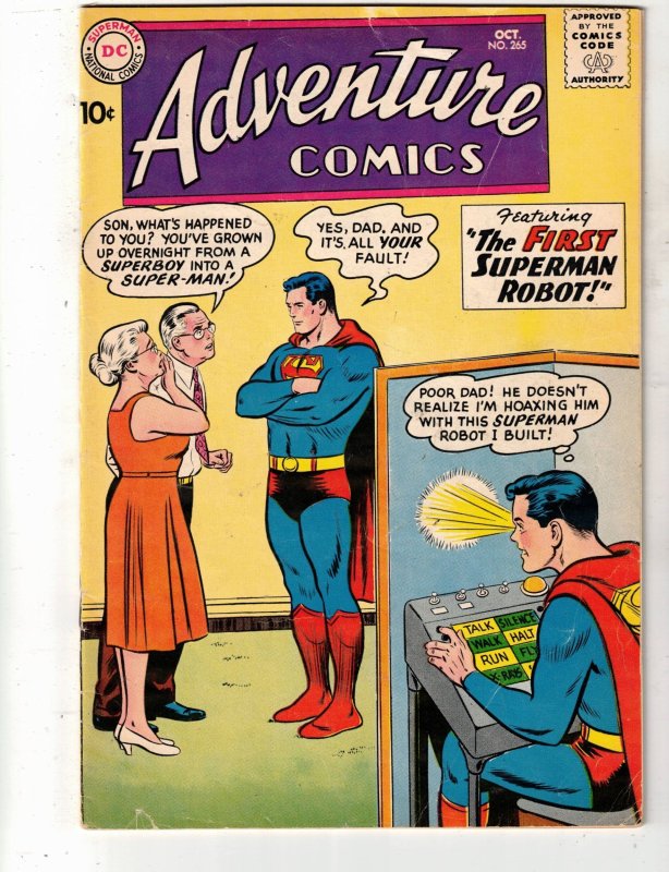 Adventure Comics #265 (DC Comics, 1959), raw comic book in FN/VF condition — front cover
