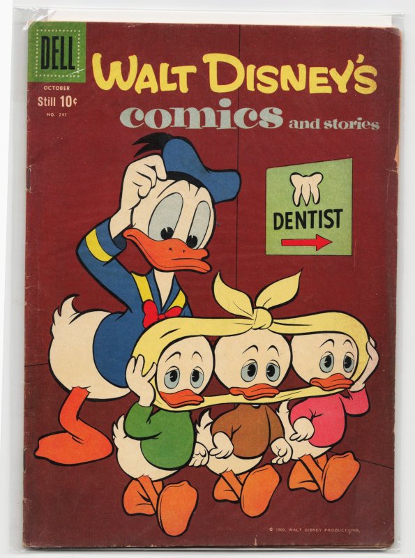 Walt Disney's Comics and Stories #241 (Dell, 1960), raw, ungraded comic book — front cover